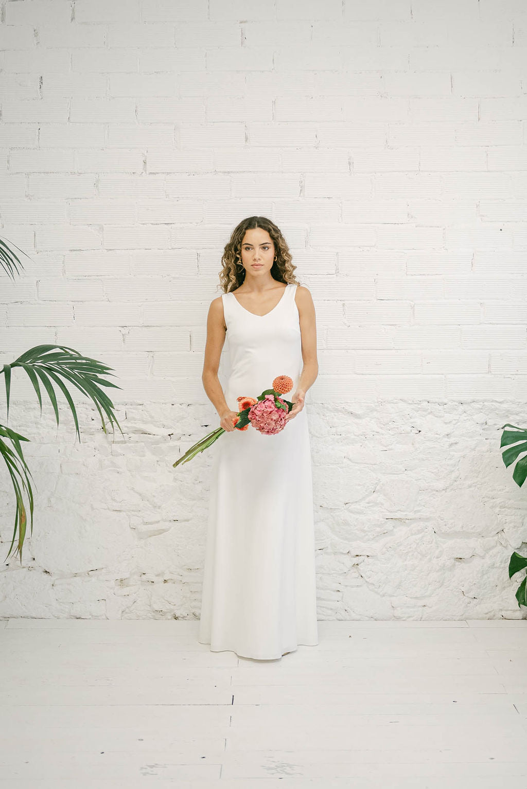 Long Wedding Dress with Open Back