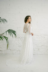 Wedding Dress with Lace Cape - Mimetik