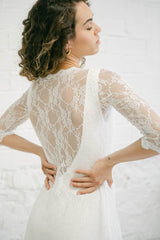 Wedding Dress with Lace Cape - Mimetik