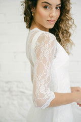 Wedding Dress with Lace Cape - Mimetik