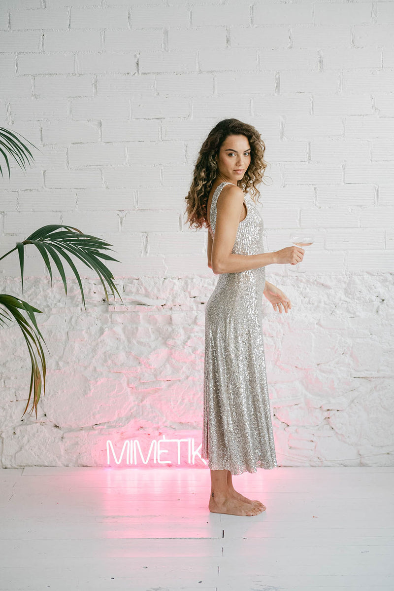 Midi Sequin Wedding Dress