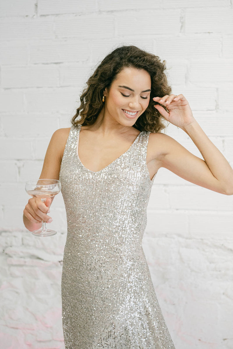 Midi Sequin Wedding Dress