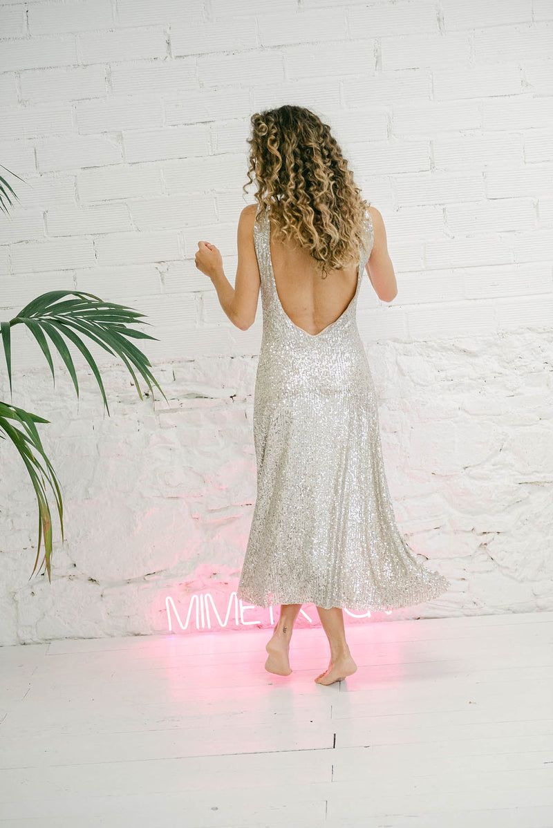 Midi Sequin Wedding Dress