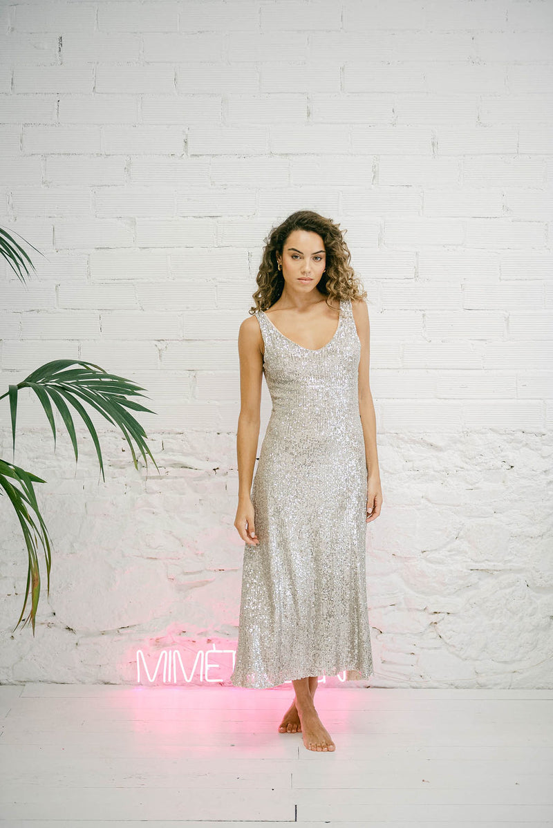 Midi Sequin Wedding Dress