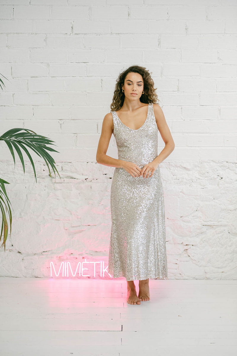 Midi Sequin Wedding Dress