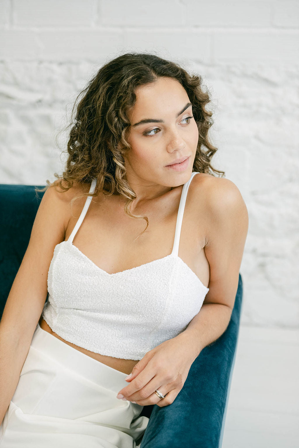 Wedding Dress with Strappy Top and Elegant Palazzo Pants