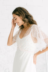 Wedding Dress with Ruffle Sleeves - Mimètik