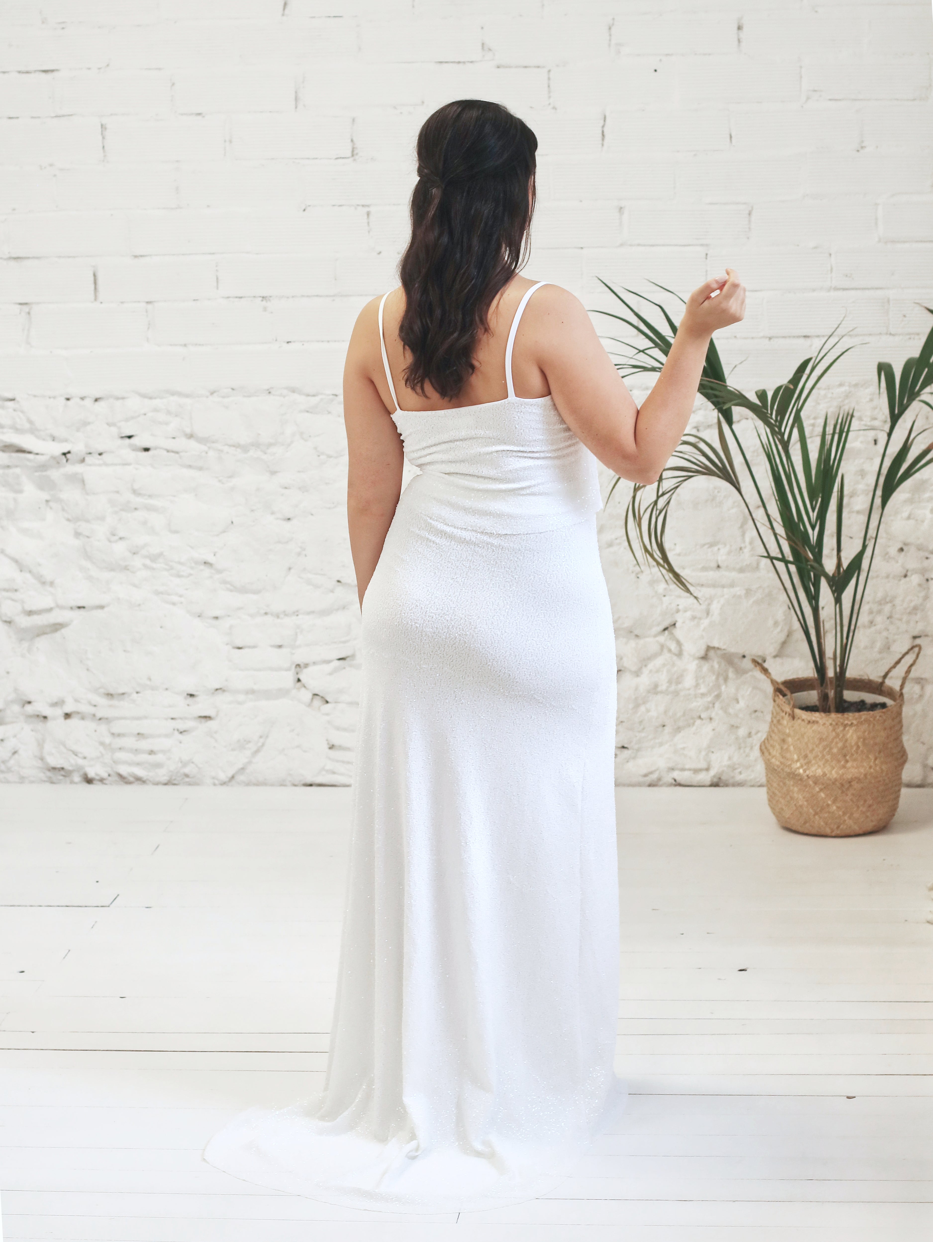 Vestido de Novia dos Piezas Sirena en Micro Lentejuela