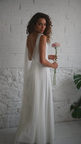 Wedding Dress with Tulle Cape - Mimètik