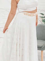 Wedding skirt with lace train for brides