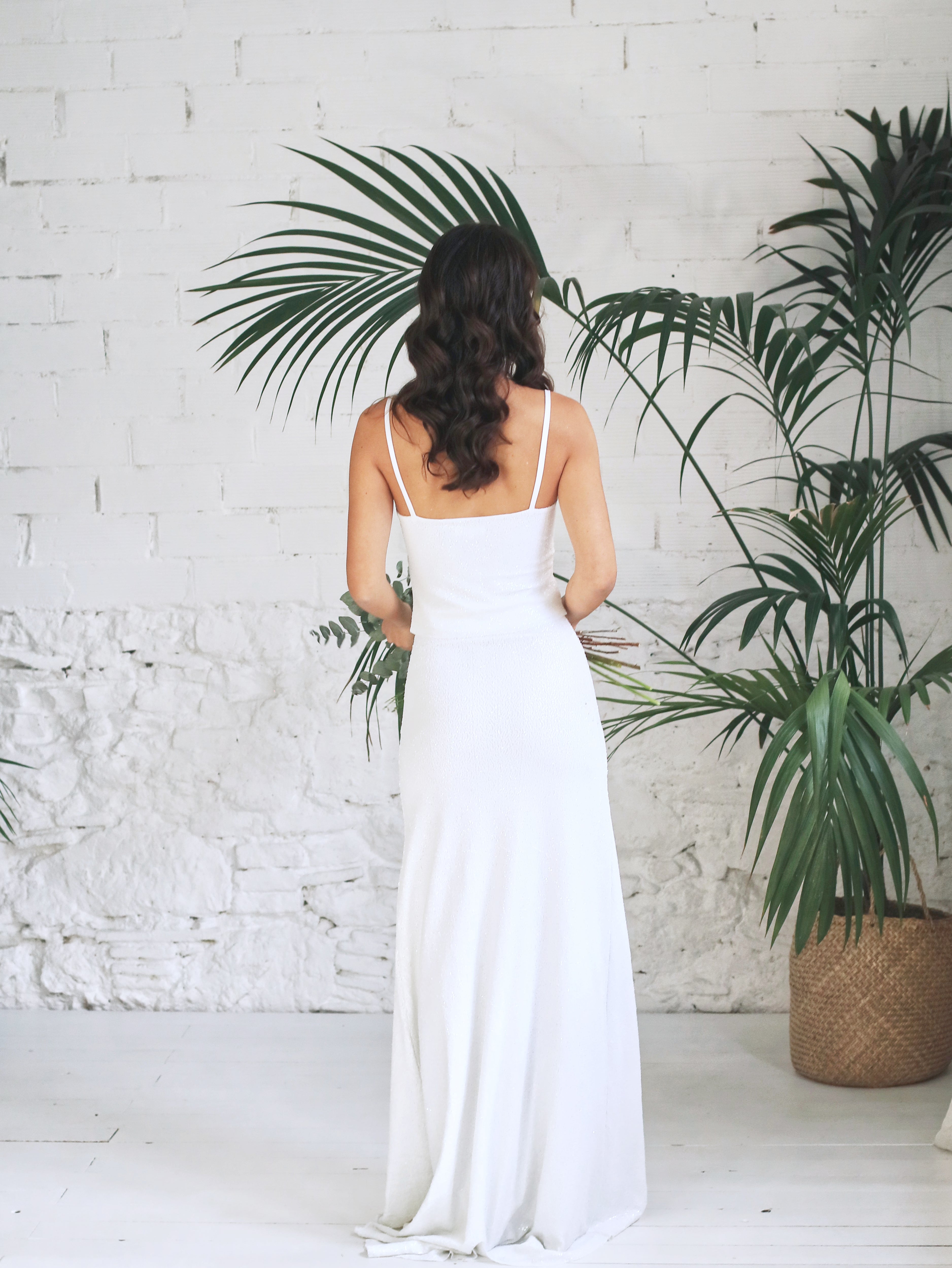 Vestido de Novia dos Piezas Sirena en Micro Lentejuela