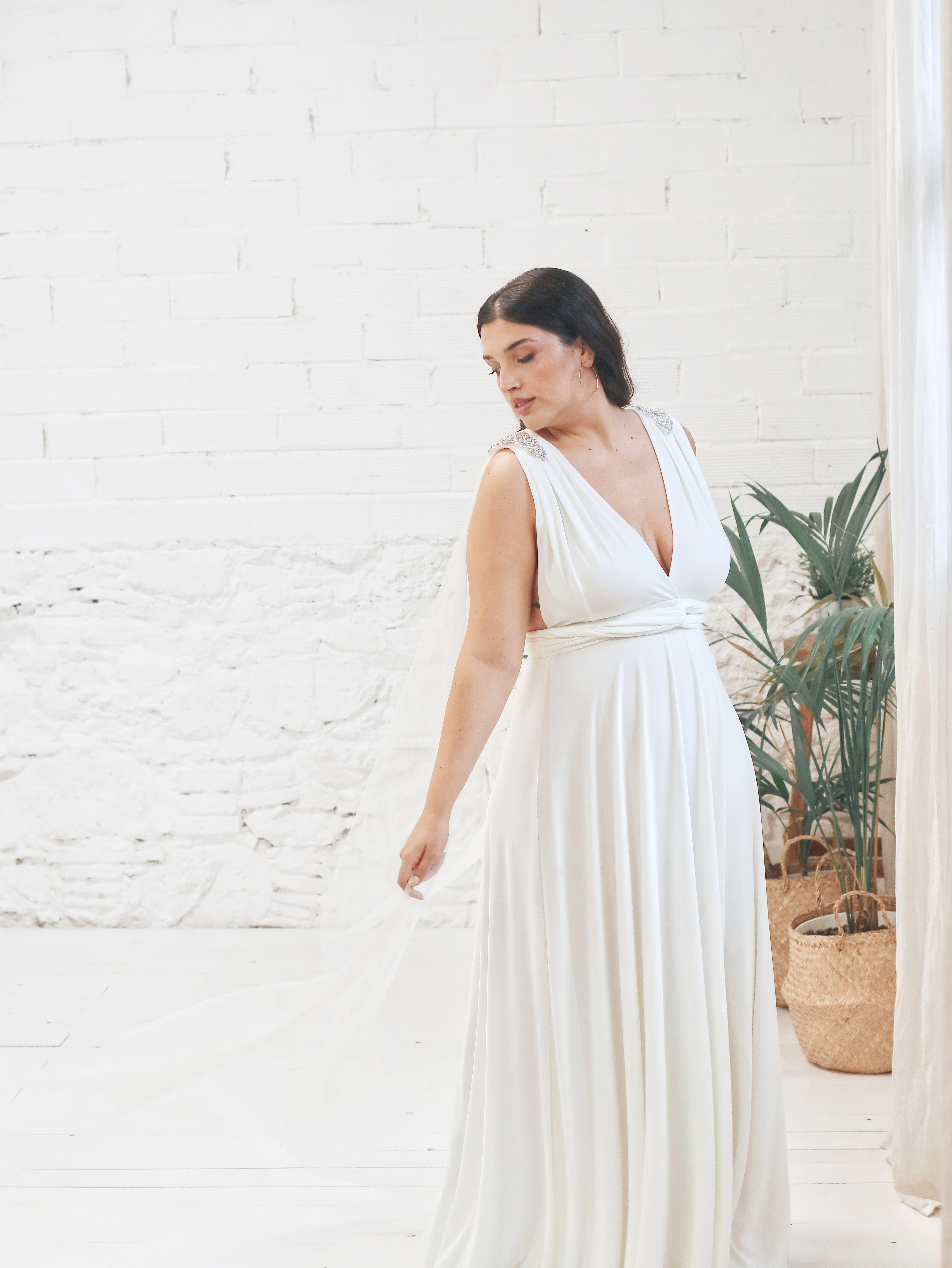 Vestido de Novia Multiposición con Alas Desmontables