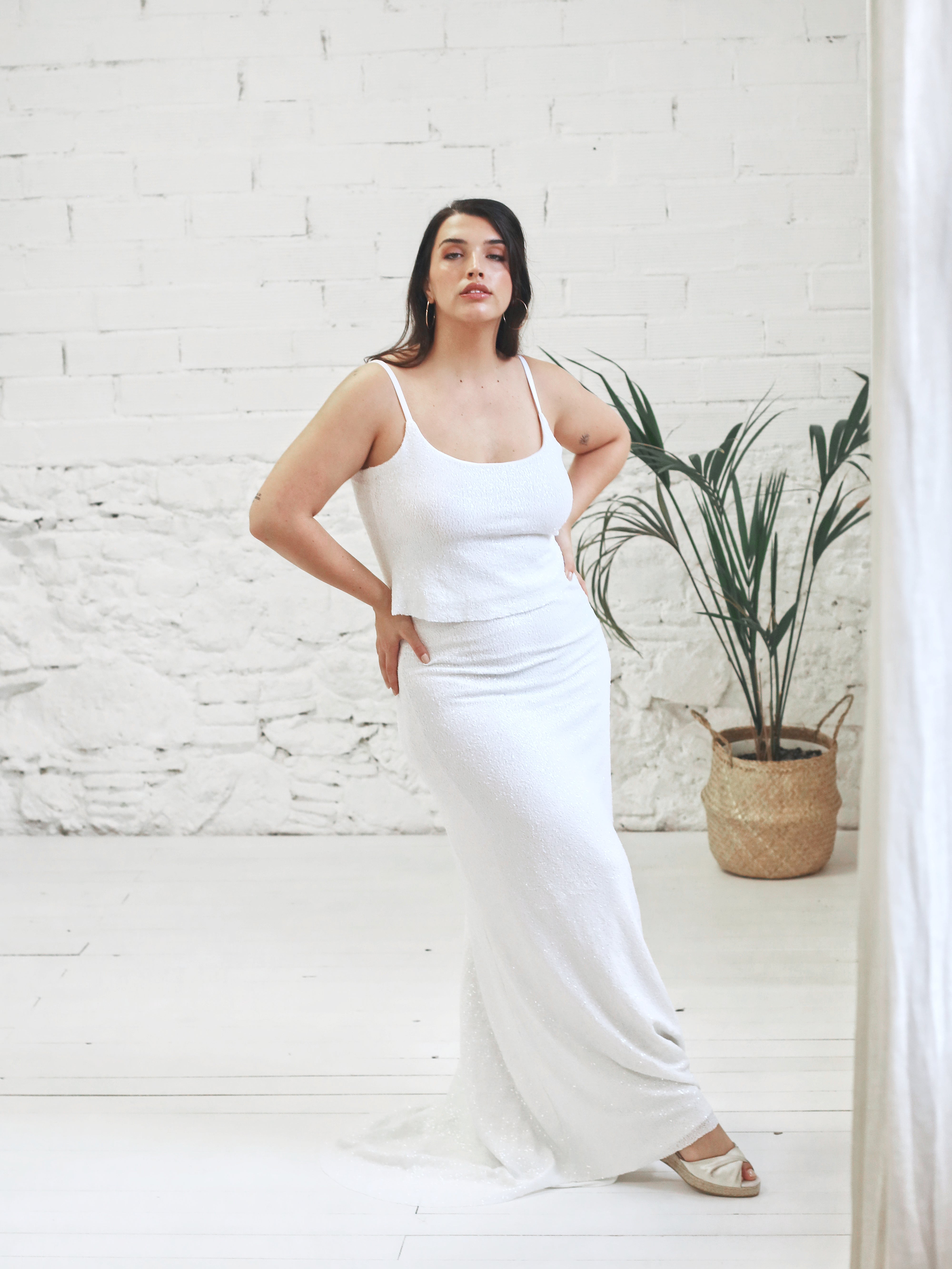 Vestido de Novia dos Piezas Sirena en Micro Lentejuela