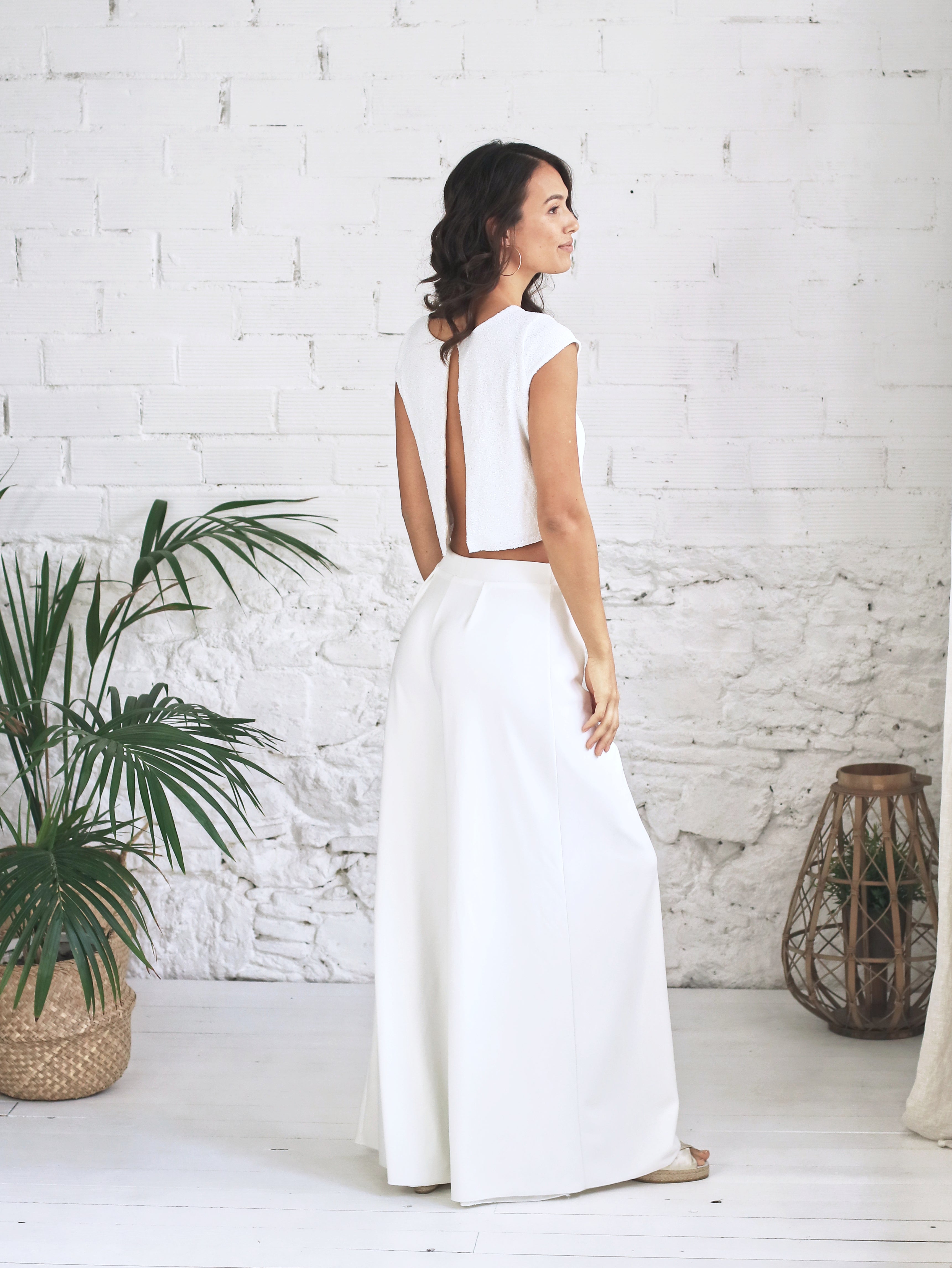 Traje de Novia con Crop Top Brilli-Brilli