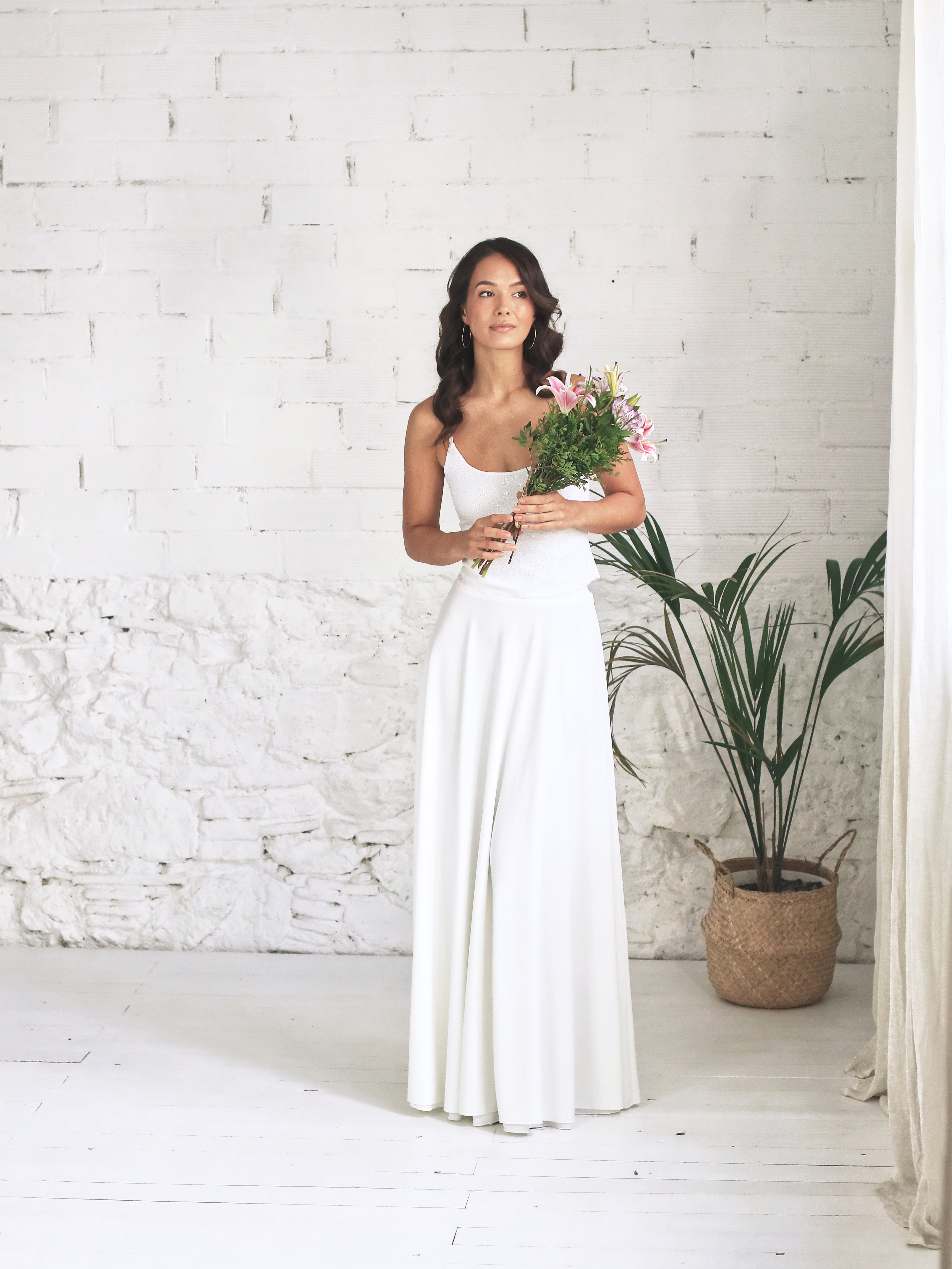 Wedding Dress with Sequin Slip Top