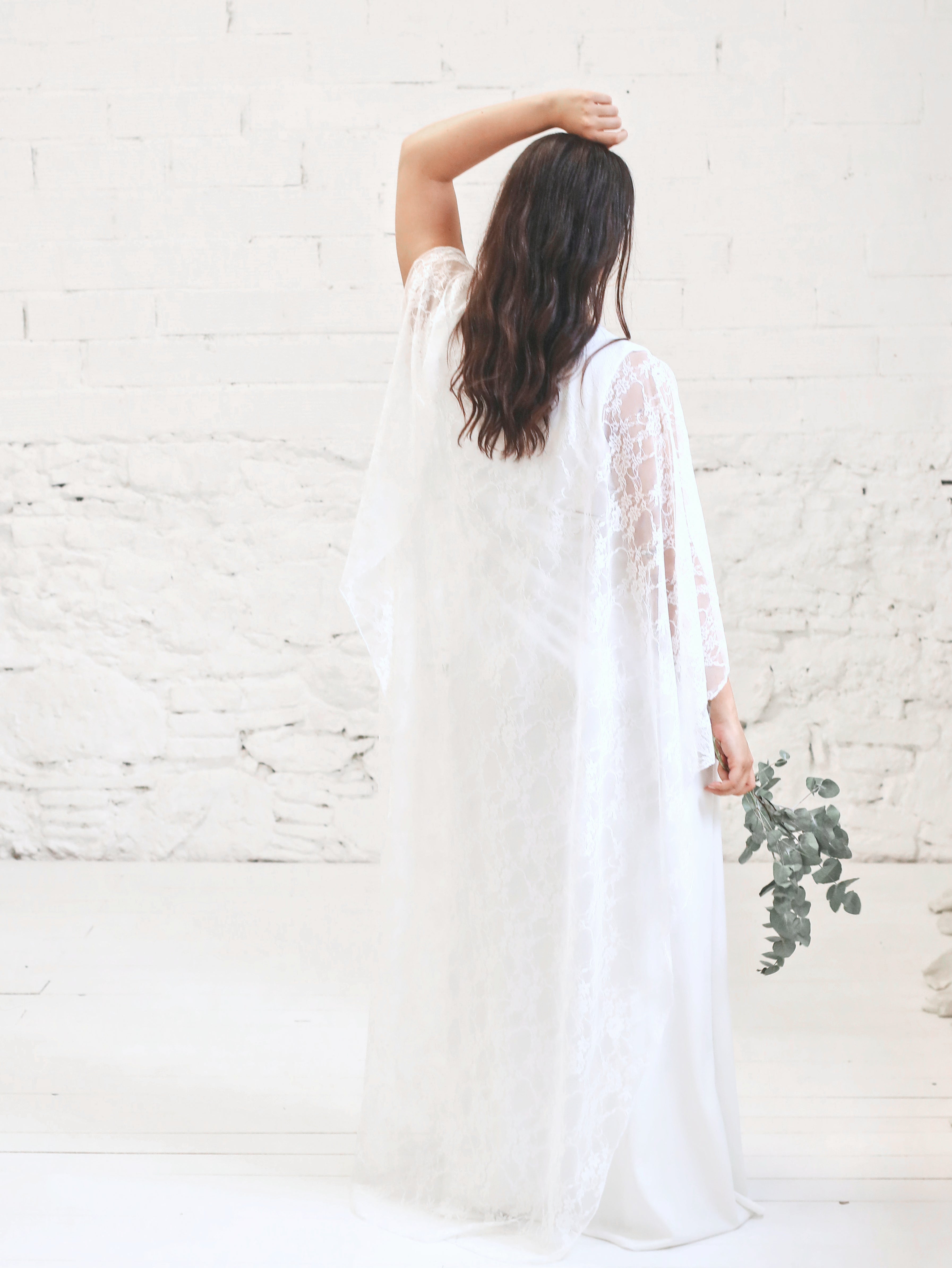 Wedding Dress with Lace Cape