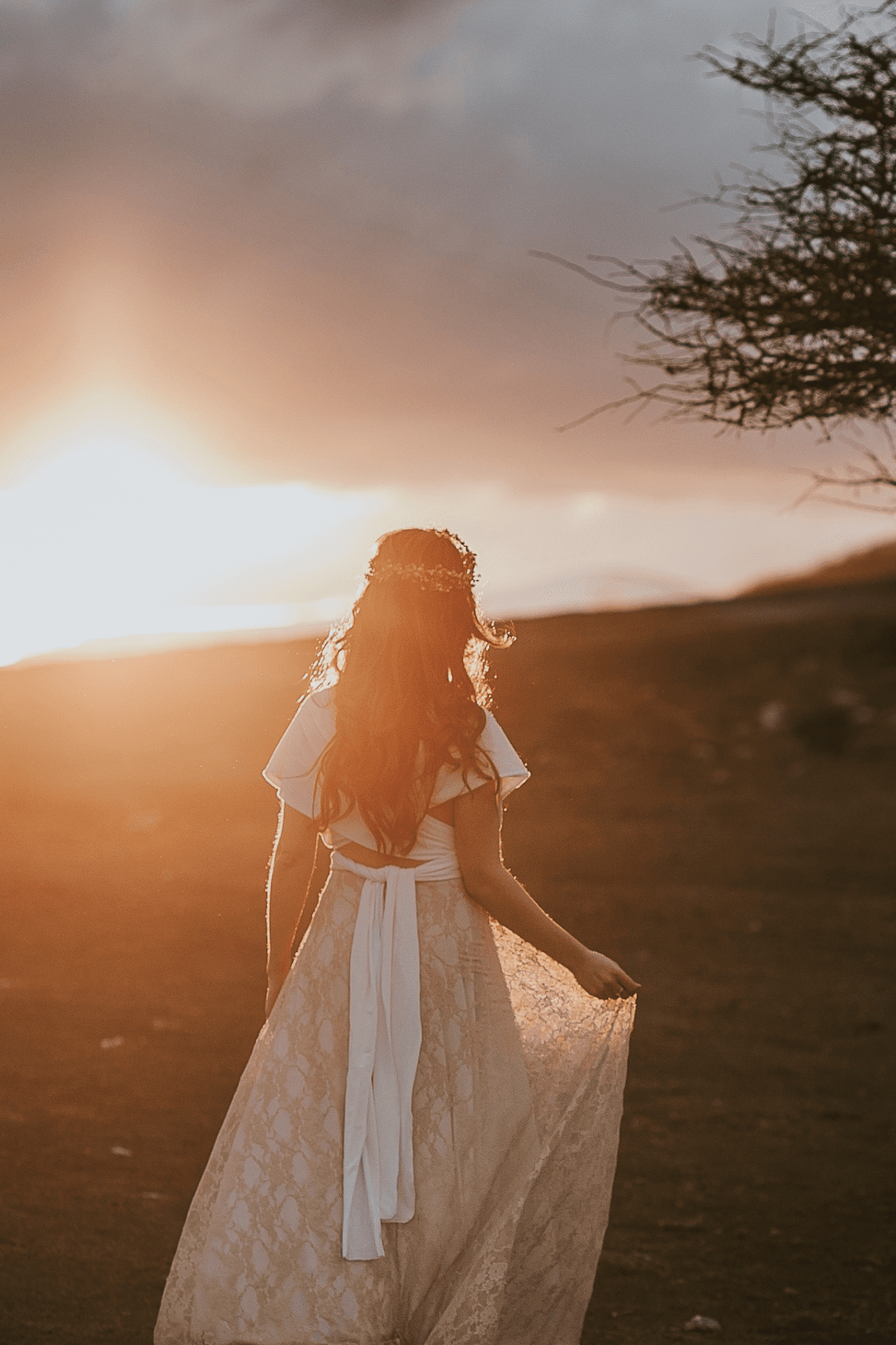 Wedding dress, boho wedding dress, golden lace bridal gown, open back, maxi lace gown, boho bridal gown, gold lace wedding dress