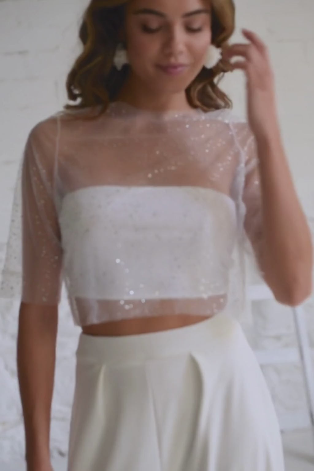 Ava  Vinka Design  Modern Bride Wedding Trousers  Blouse