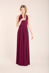 Burgundy long dress, floor length infininty dress, long party dress, marsala dress, versatile dress, wine red dress, prom dress,