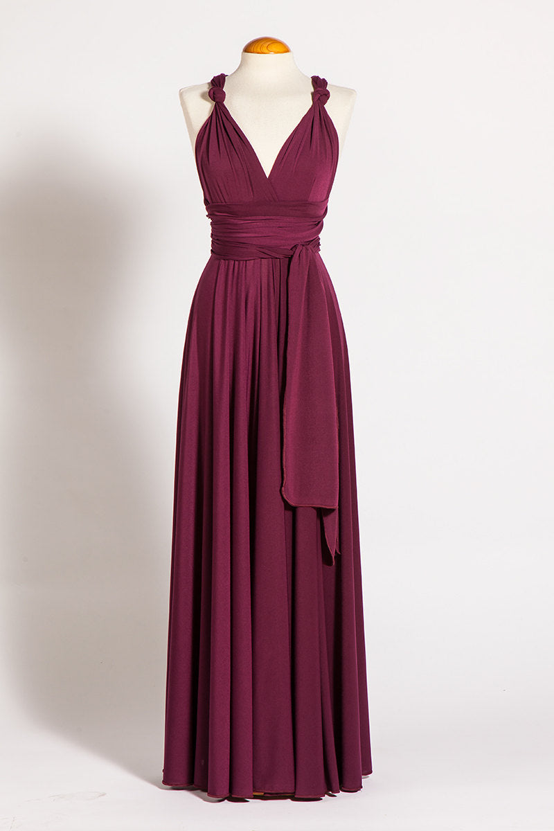 Burgundy long dress, floor length infininty dress, long party dress, marsala dress, versatile dress, wine red dress, prom dress,