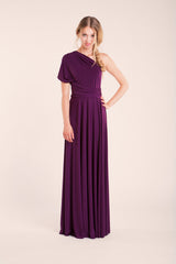 Purple party dress, aubergine infinity dress, event dress, eggplant bridesmaid dress, convertible versatile gown, asymmetrical l