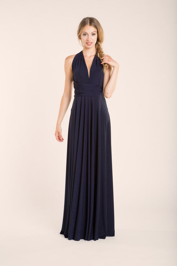 Bridesmaid dress, infinity navy blue dress, ready to ship infinity navy blue bridesmaid dress, party convertible gown, midnight