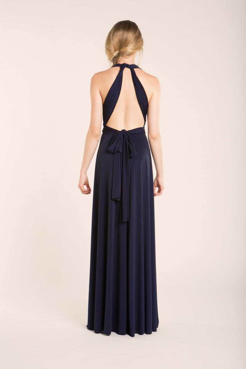 Bridesmaid dress, infinity navy blue dress, ready to ship infinity navy blue bridesmaid dress, party convertible gown, midnight