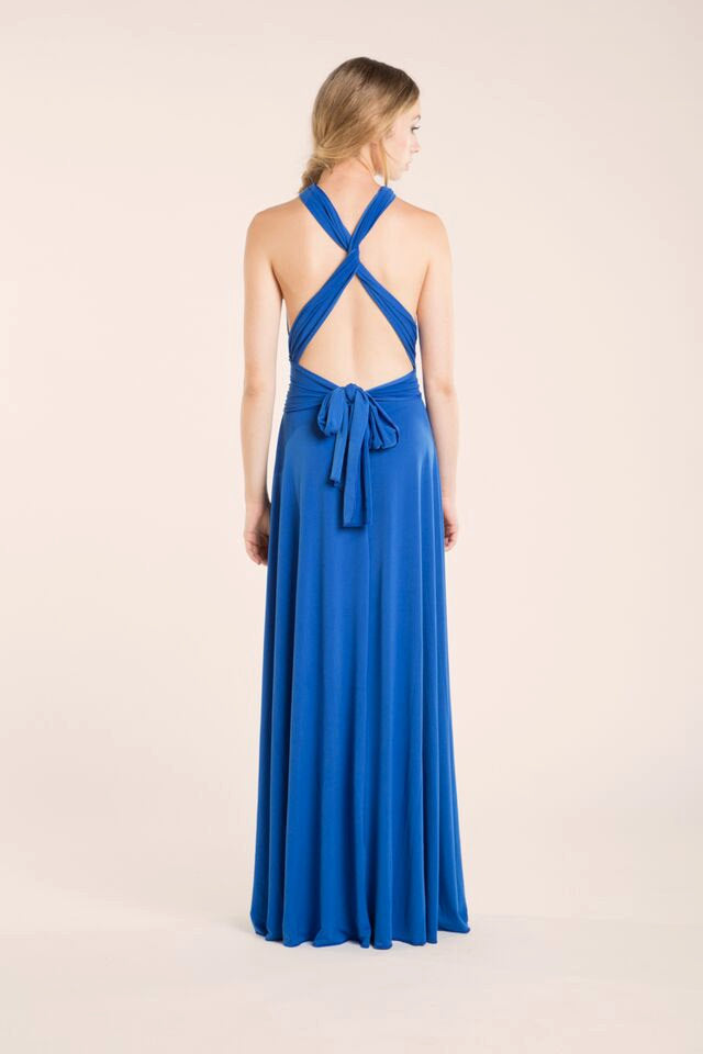 Royal blue long dress, royal blue infinity dress, blue maxi dress, womans dress, cobalt blue party dress, long infinity bridesma