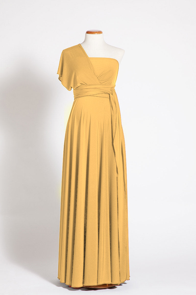 Mustard yellow maternity dress, long maternity infinity dress, yellow maternity dress, convertible dress, maternity event dresse