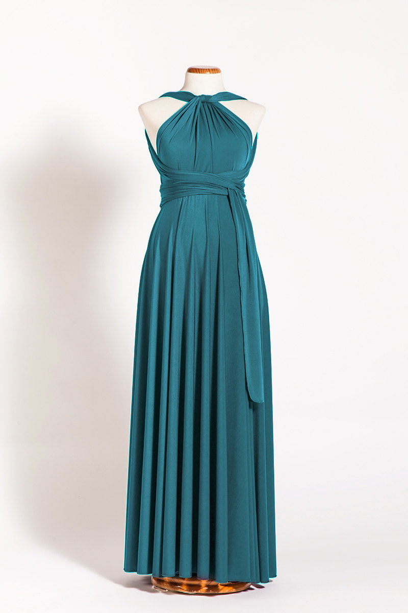 Teal maternity infinity dress, maternity long turquoise dress, deep teal pregnancy dress, petrol green maternity gowns, mother t