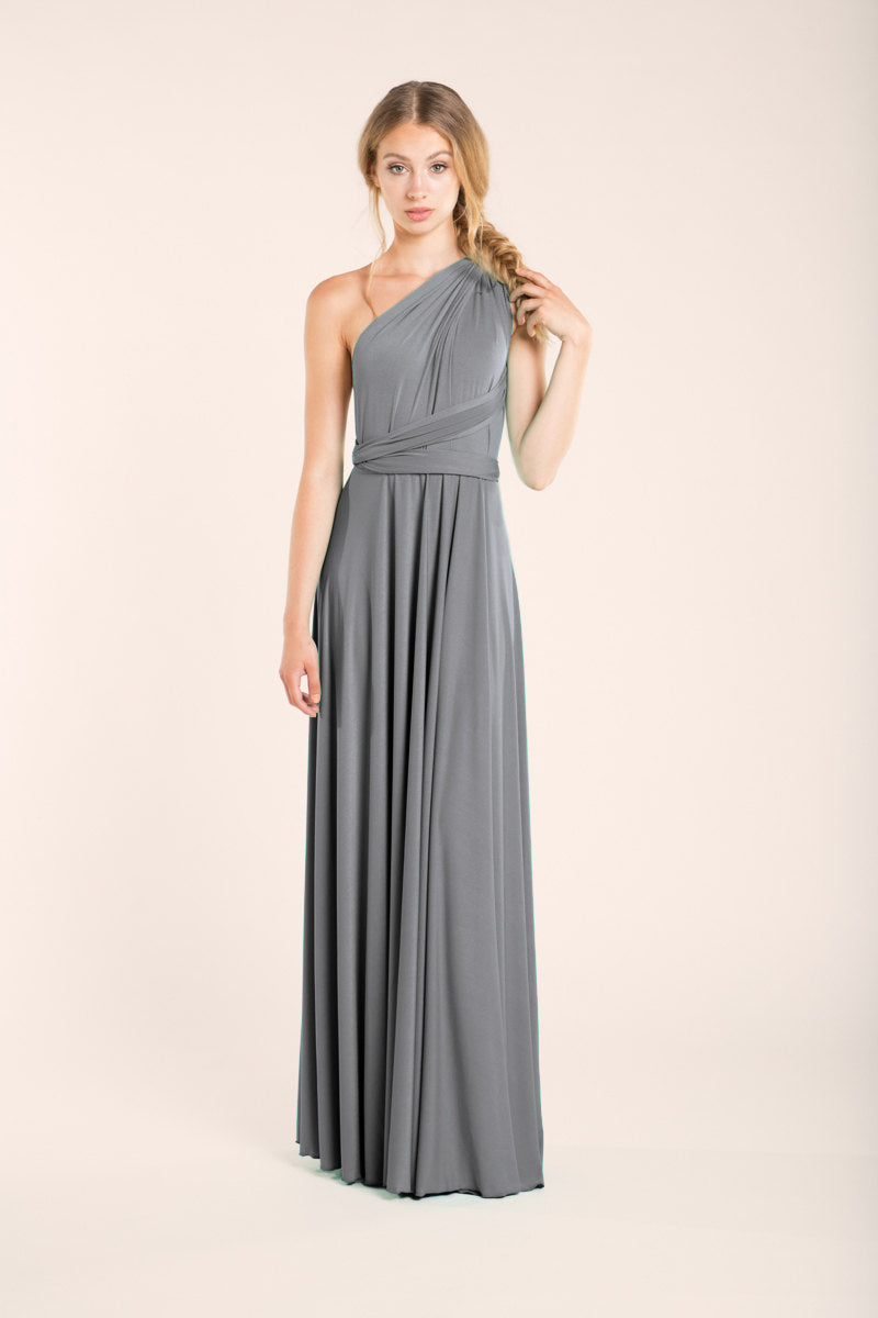 infinity dress silver gray Made in USA Silver grey Infinity Dress Bridesmaid Multiway Convertible Dress Made in USA +36 Colors