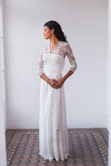 Lace wedding dress boho, bohemian wedding dress, lace dress, long sleeve wedding dress, lace sleeves dress, lace bridal gown, la