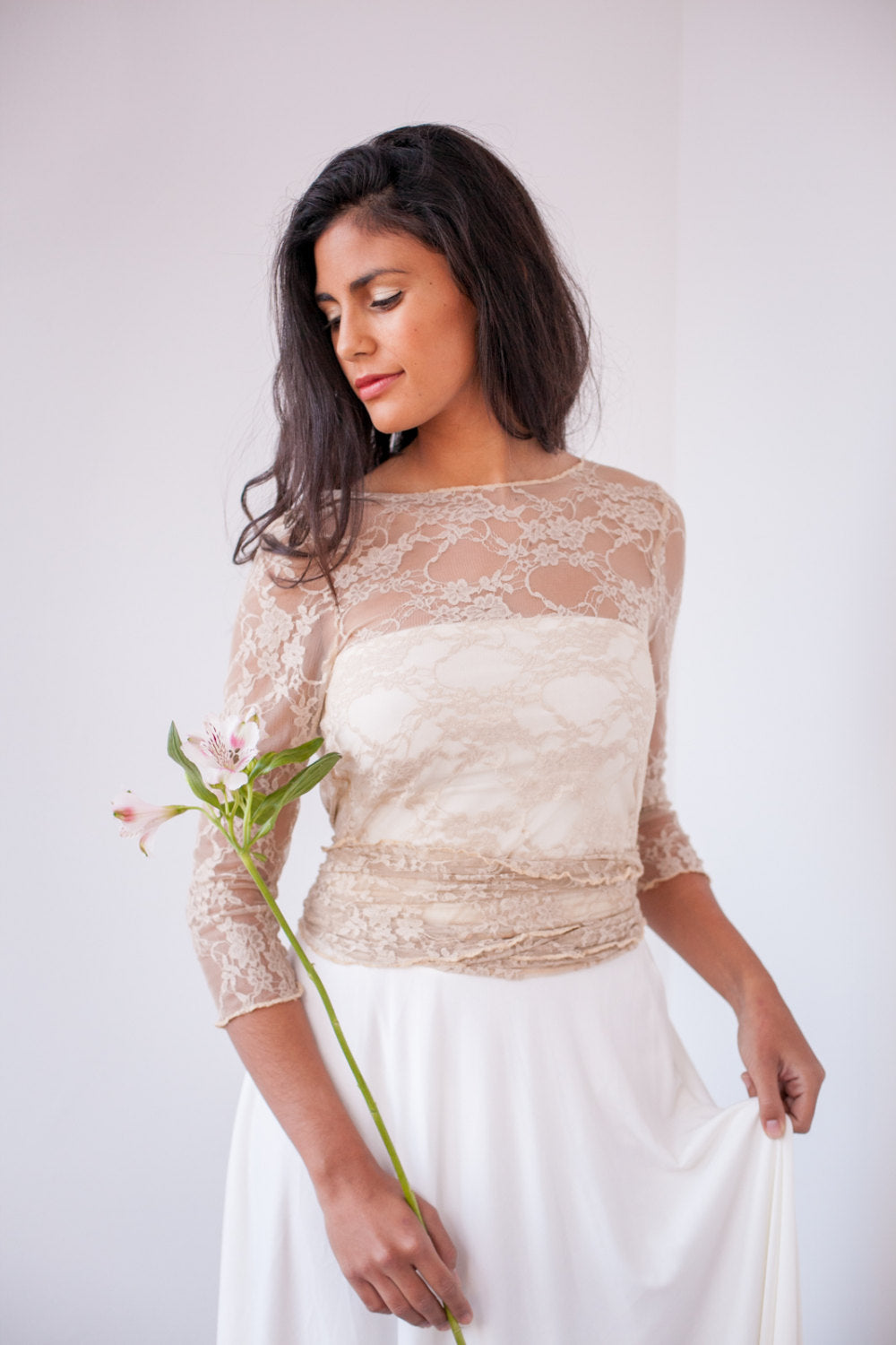 Lace wedding dress with sleeves, long sleeve wedding dress, lace bridal gown, boho wedding dress, bohemian bride, vintage weddin