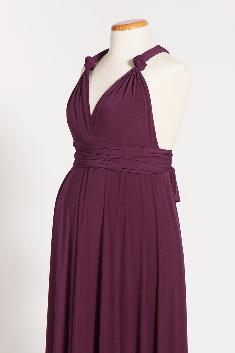 Purple maternity dress, maternity infinity dress, long aubergine maternity gown, maternity eggplant dress, pregnancy dress, mate