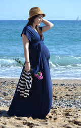 Navy blue infinity dress, long navy blue dress, maternity navy blue dress, ready to ship baby shower dresses, formal maternity d