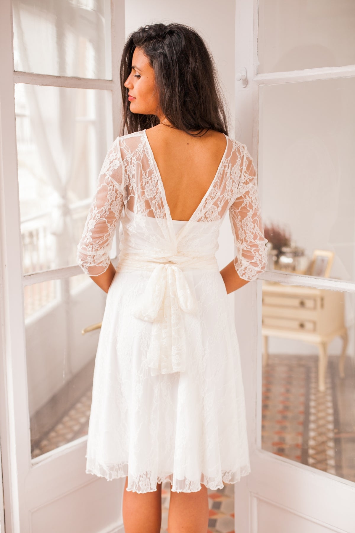 Short ivory lace skirt Detachable lace skirt Mimetikbcn Mimetik