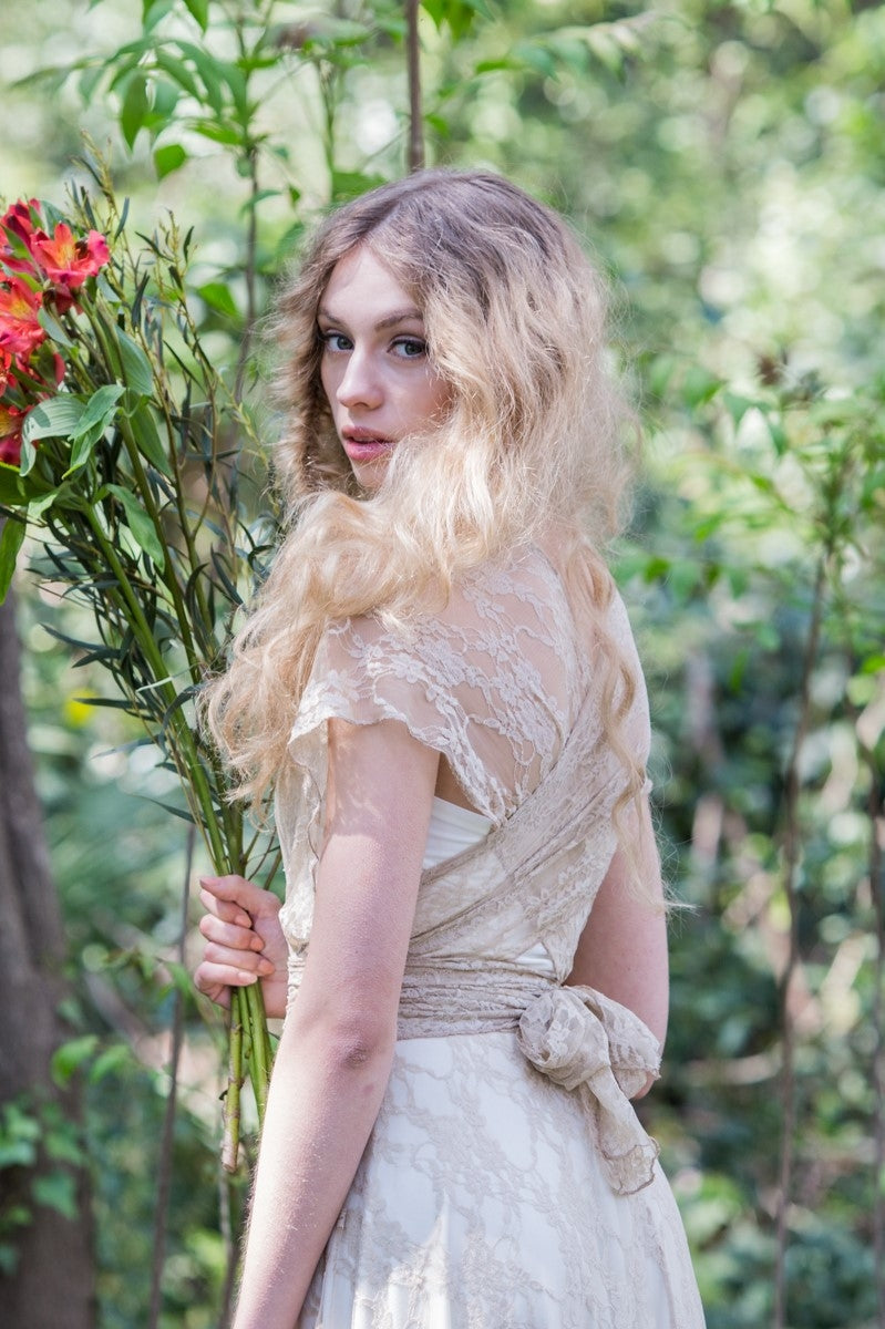 Lace wedding dress, vintage rustic wedding style dresses, lace boho chic wedding dress, country bridal gowns, country wedding dr