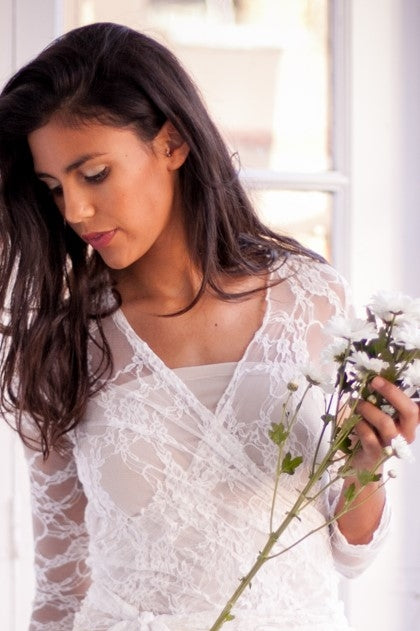 Lace dress, champagne ivory lace wedding dress, romantic bridal gown, vintage style wedding dress, long sleeved wedding dress, l