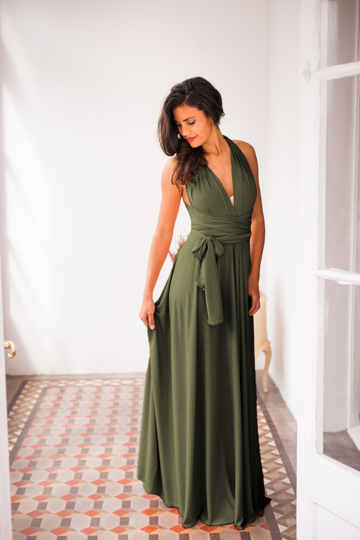 Olive green infinity bridesmaid dress Gala Essential Long Mimetikbcn Mimetik