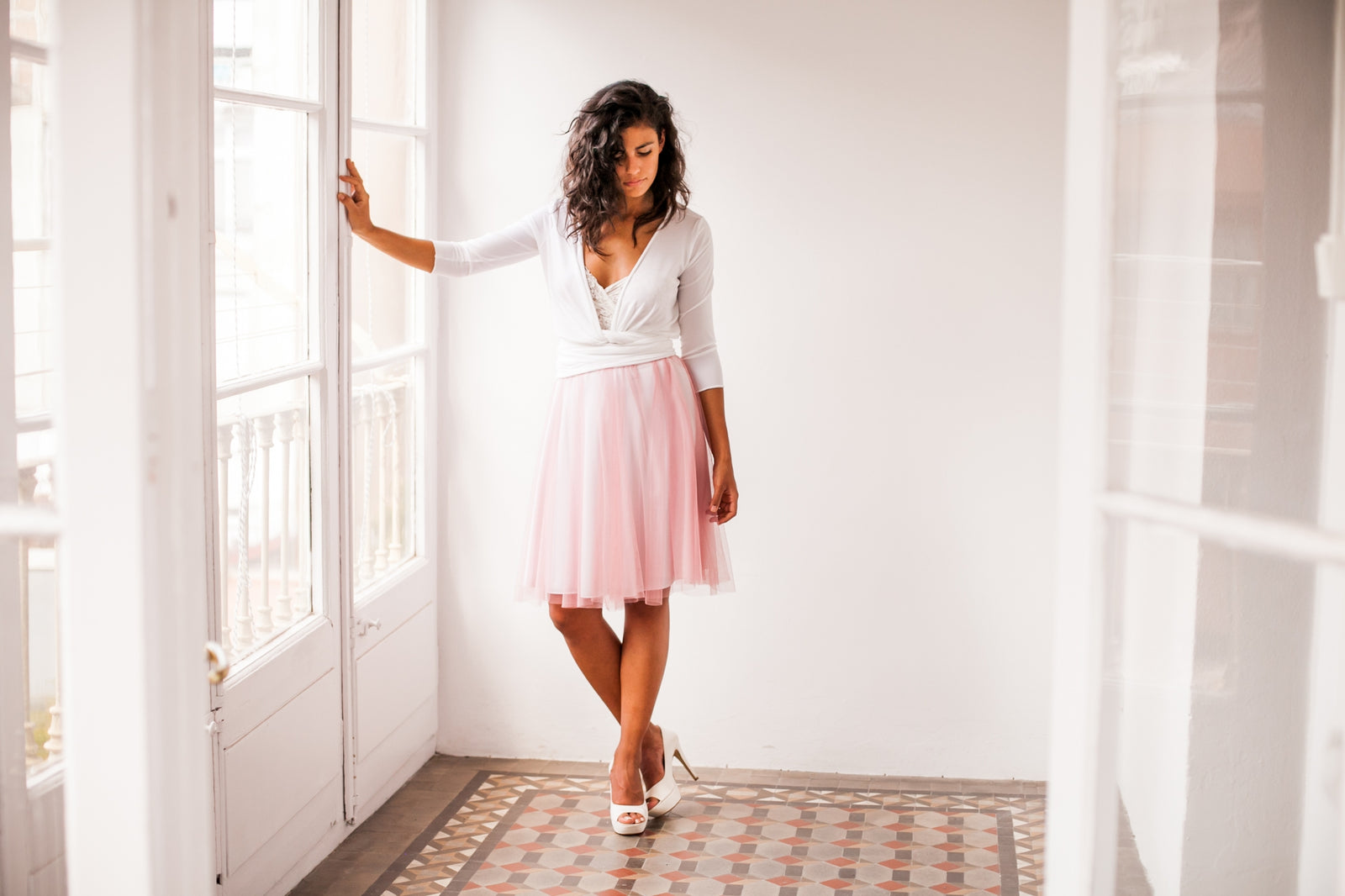 Tulle skirt ivory on sale