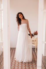 Wedding skirt, detachable tulle skirt, ivory tulle skirt, long tulle bridal skirt, bridesmaid skirt, long tulle skirt, tulle ove