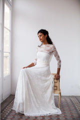 Vintage wedding dress, lace dress, lace wedding dress, romantic bridal gown, vintage style wedding dress, long sleeve lace weddi