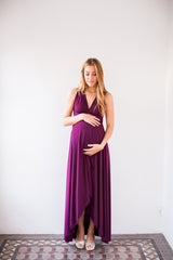 Marsala maternity infinity dress, long maternity dress, wine red maternity dress, maternity convertible dress, ready to ship dre