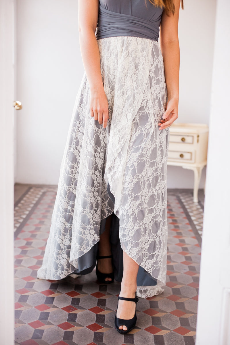 Falda asimetrica de encaje - Detachable lace skirt