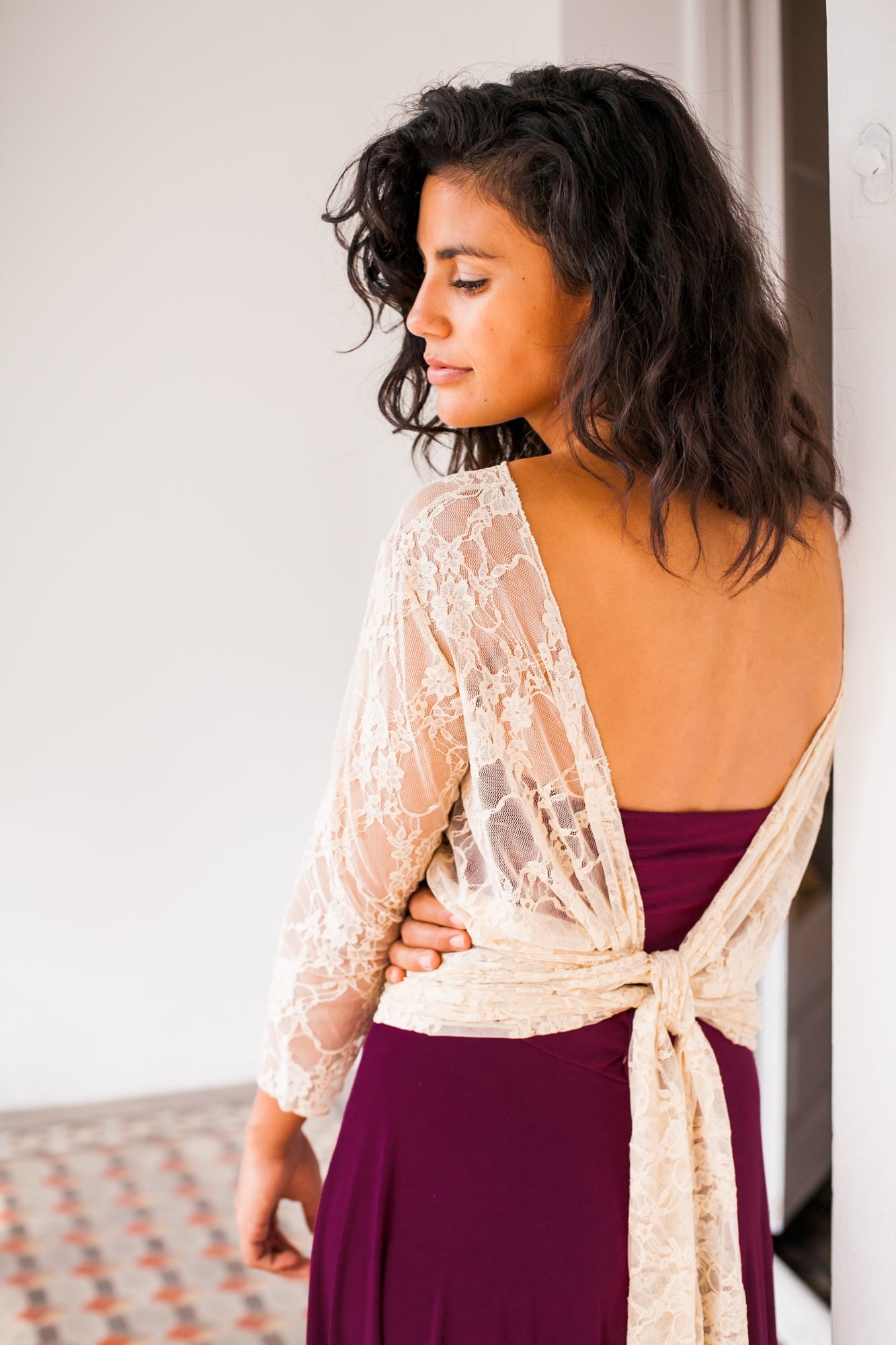 Bolero de encaje champagne - Frida Lace Bolero