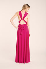Pink bridesmaid dress, long fuchsia dress, hot pink maxi dress, pink infinity gown, party dress, fuchsia dress, bright pink infi