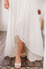 Falda de novia asimetrica crudo - Arlet Falda
