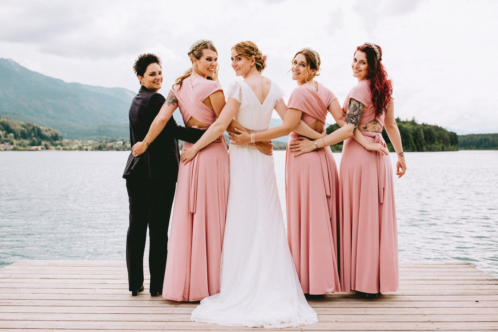 Long pale pink dress for maternity party Gala Essential mimetikbcn Mimetik