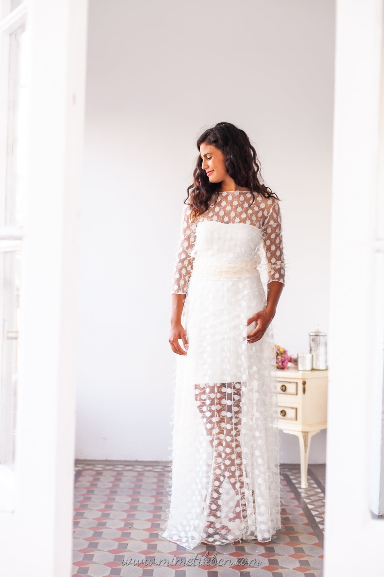 Falda de novia de tul con textura - Falda de tul accesoria