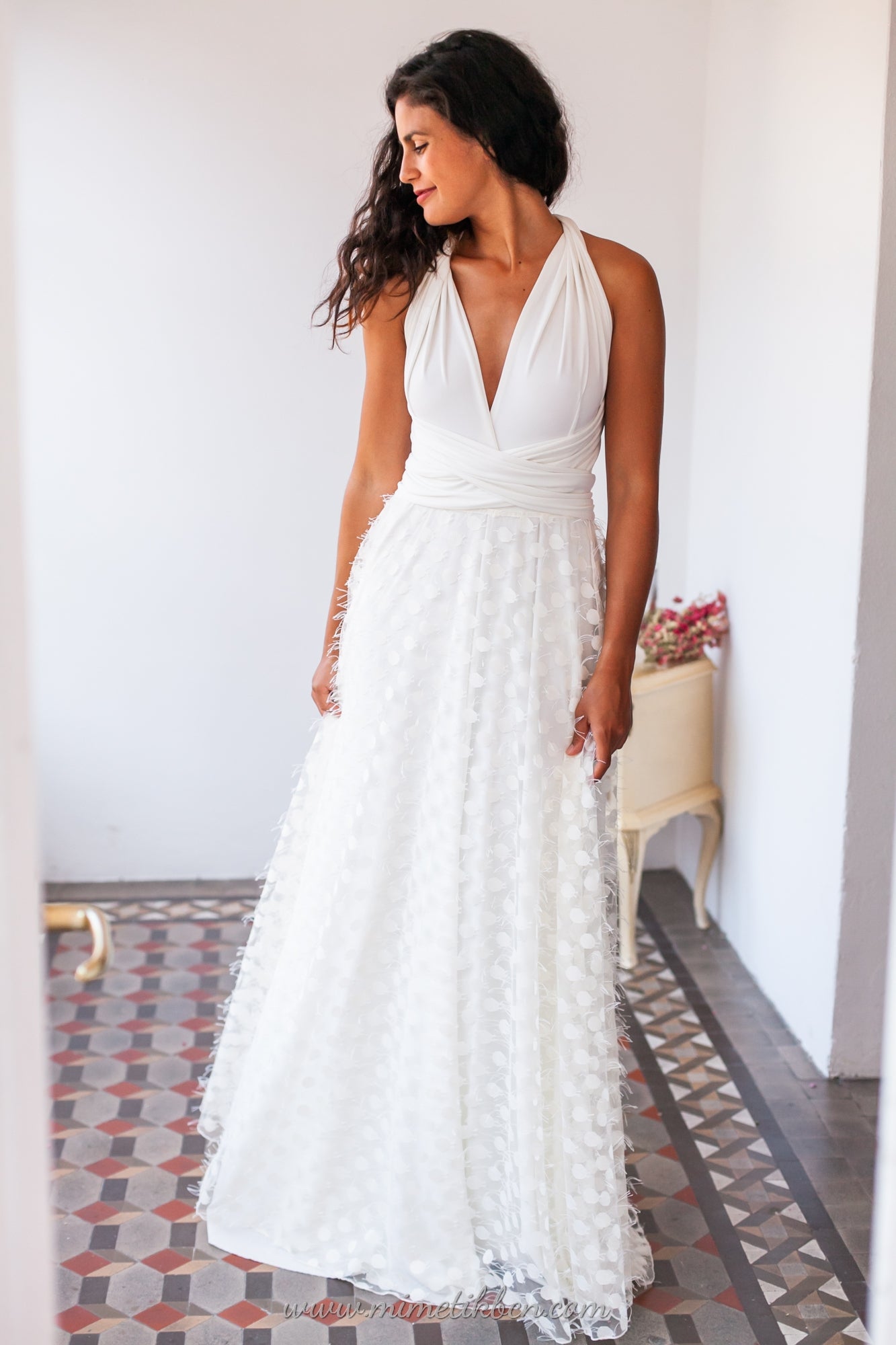 Falda de novia de tul con textura - Falda de tul accesoria